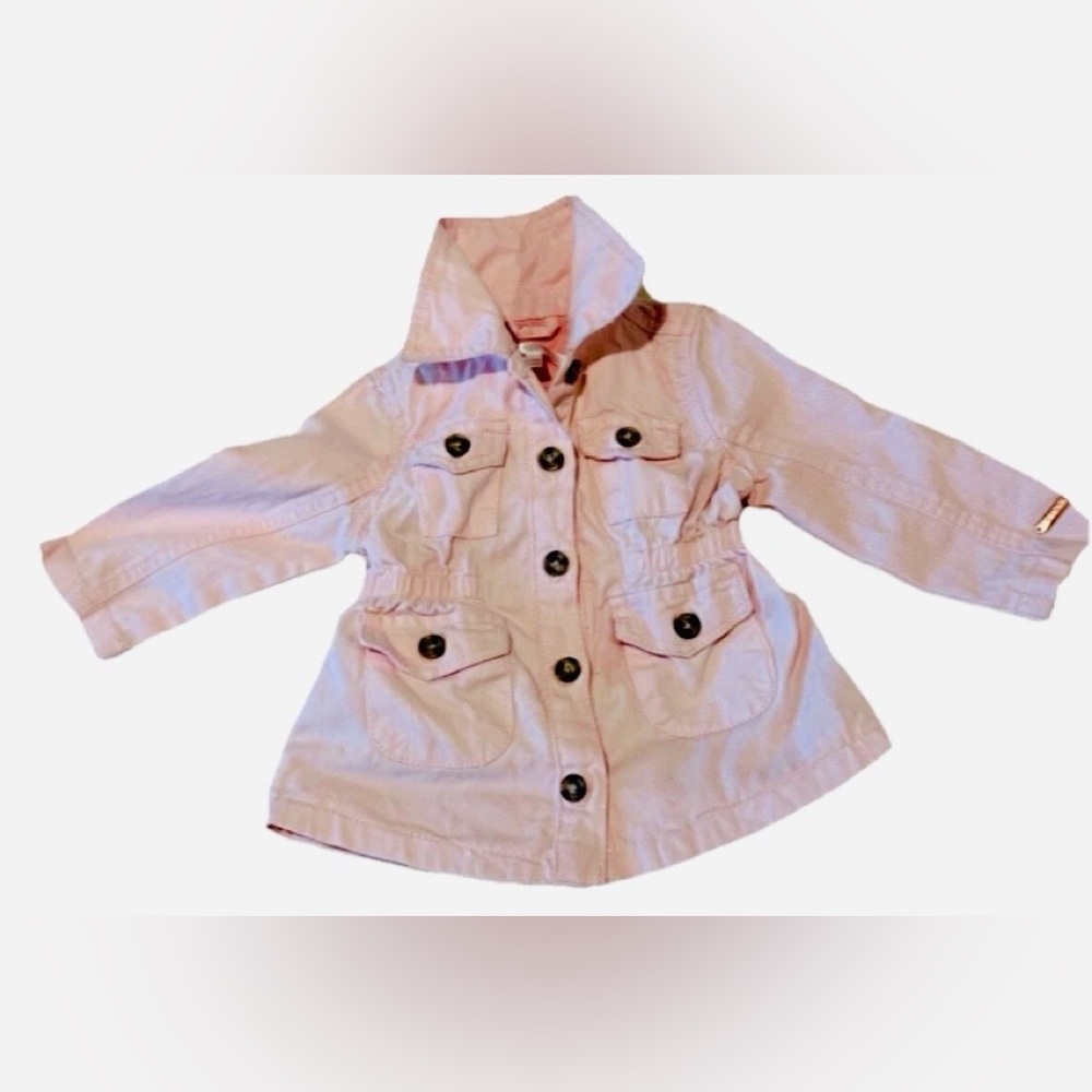 Tahari Baby Girl Pink Trench Coat Jacket 12M
